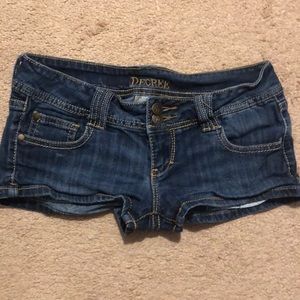 Low rise jean shorts